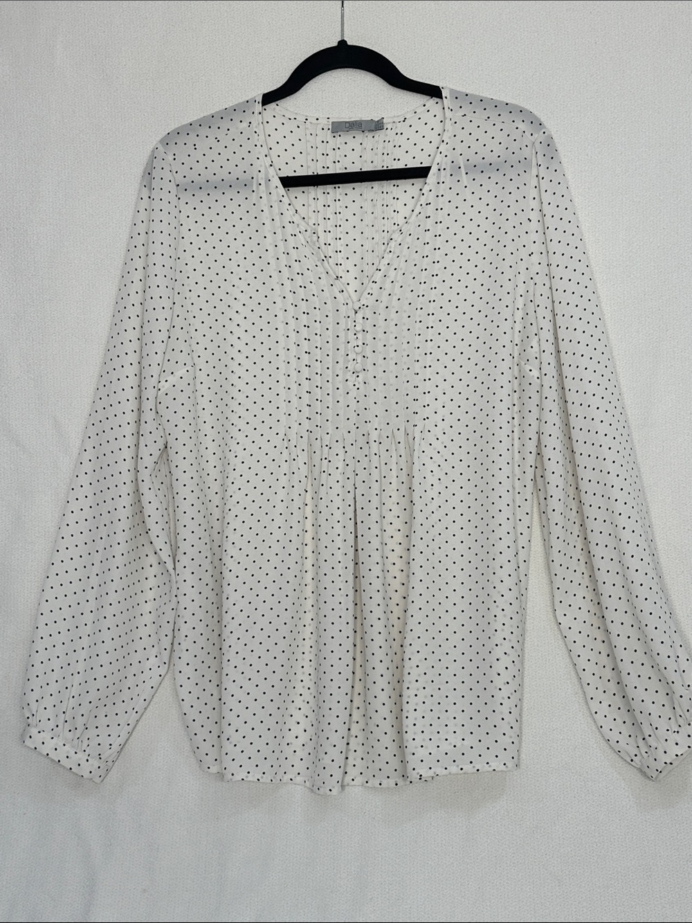 Dalia White Blouse with Black Polka Dots